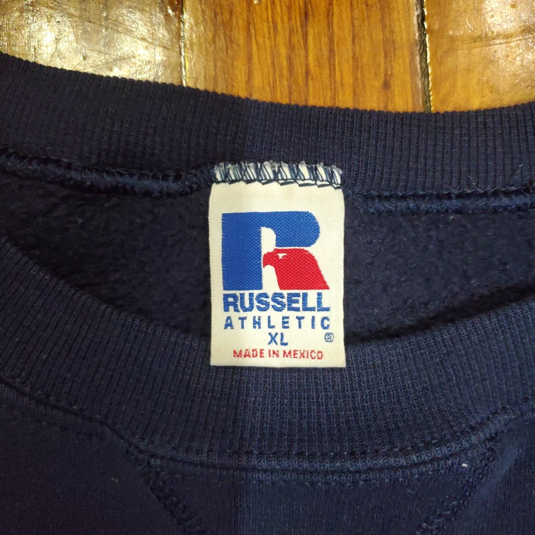 Russell Athletic VINTAGE Russell Athletic Sweatshirt Mens XL Navy Blue Blank Crewneck Fleece Pullover Size US XL / EU 56 / 4 - 5 Thumbnail