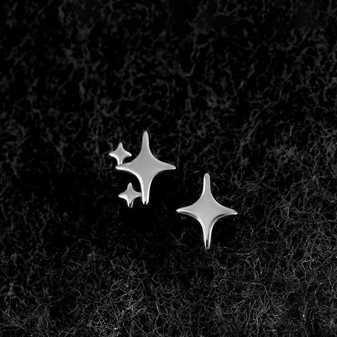 Jewelry × Sterling Silver Star Rare Earrings One Pairs Chrome Jewelry Size ONE SIZE - 6 Thumbnail