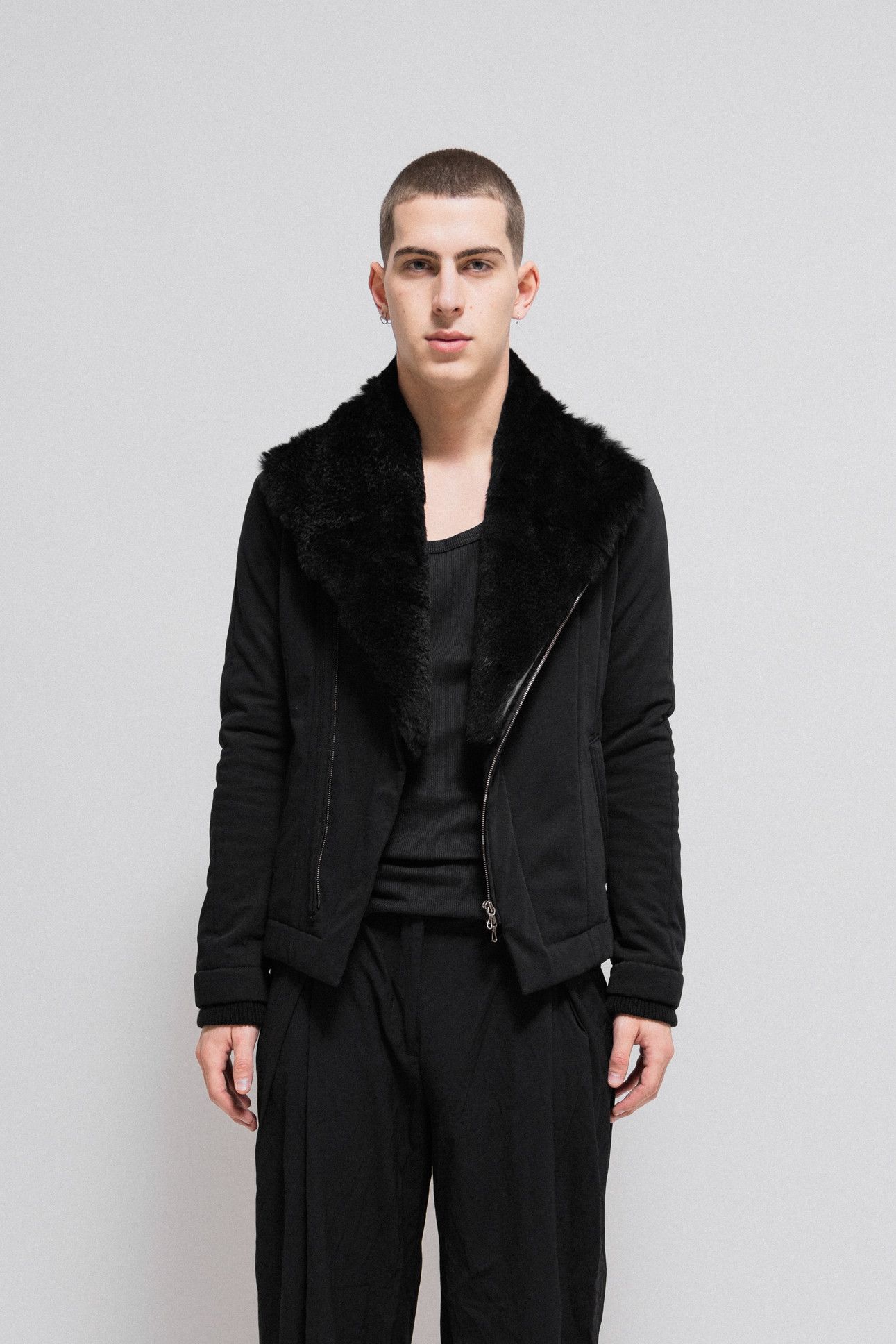 Julius FW12 Padded cotton jacket with a removable faux fur collar | Grailed