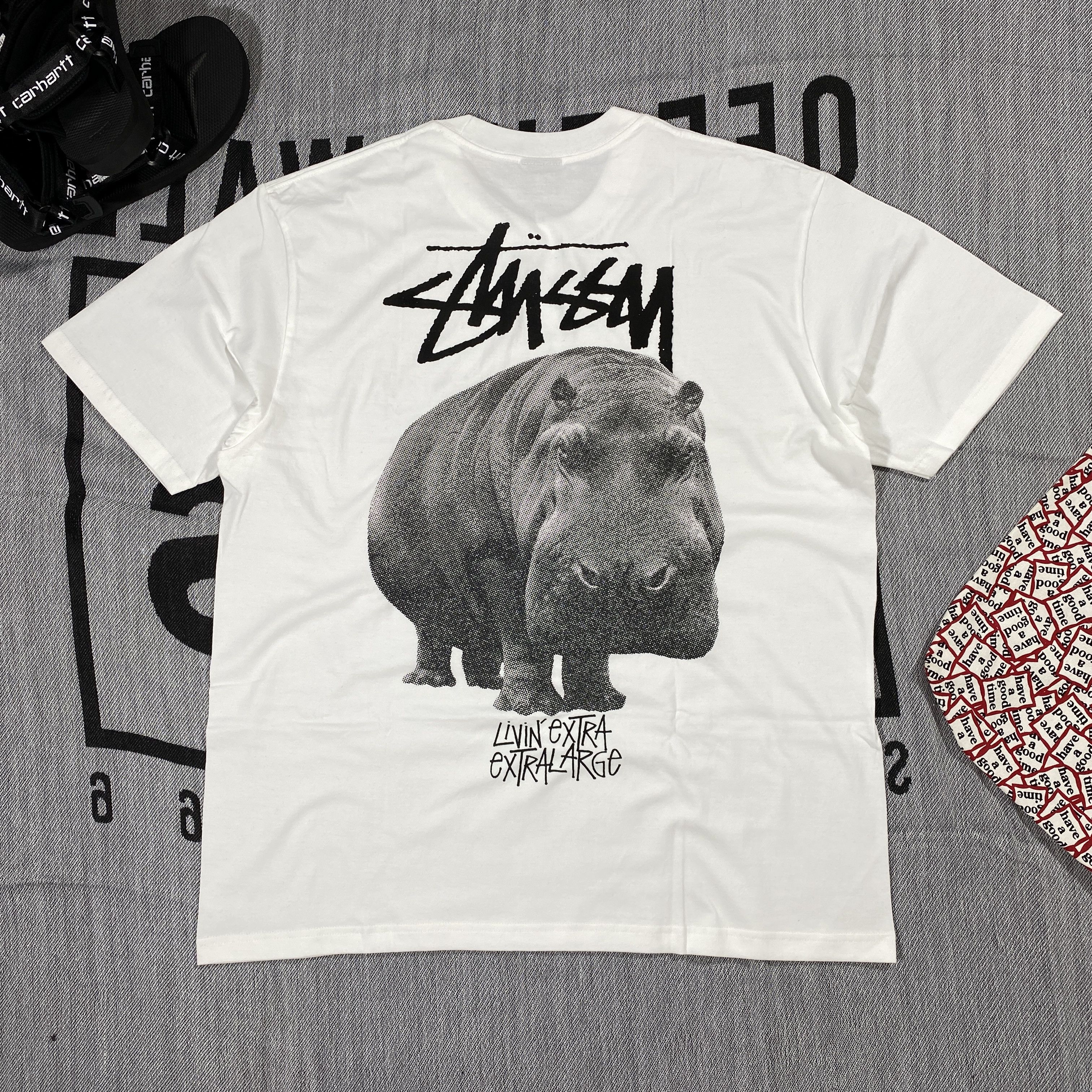 image of Stussy Big Hippo Tee Large in White, Men's (Size Medium)