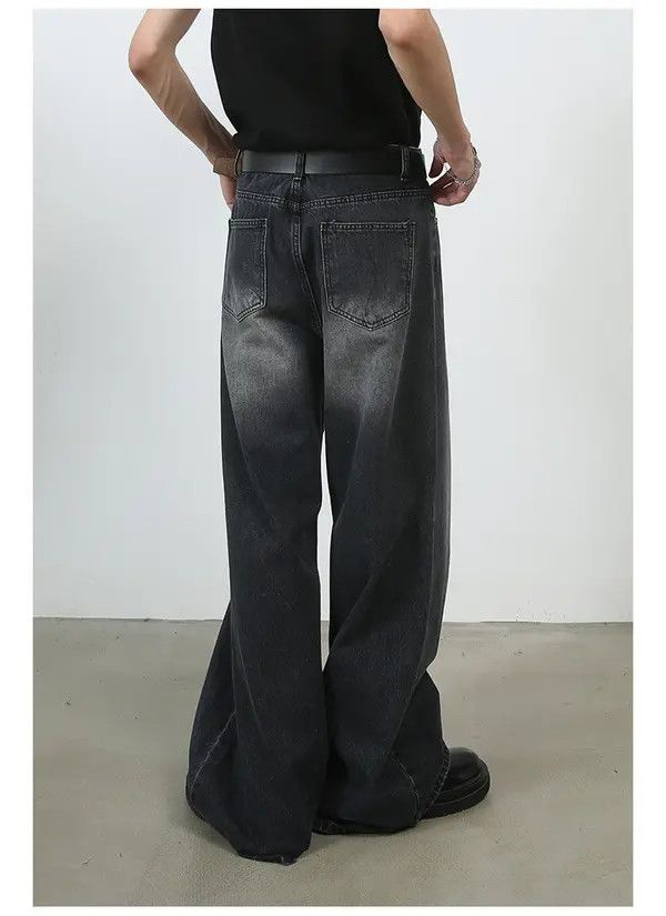 Japanese Brand Men's vintage mid-rise washed loose straight jeans Size US 32 / EU 48 - 3 Thumbnail