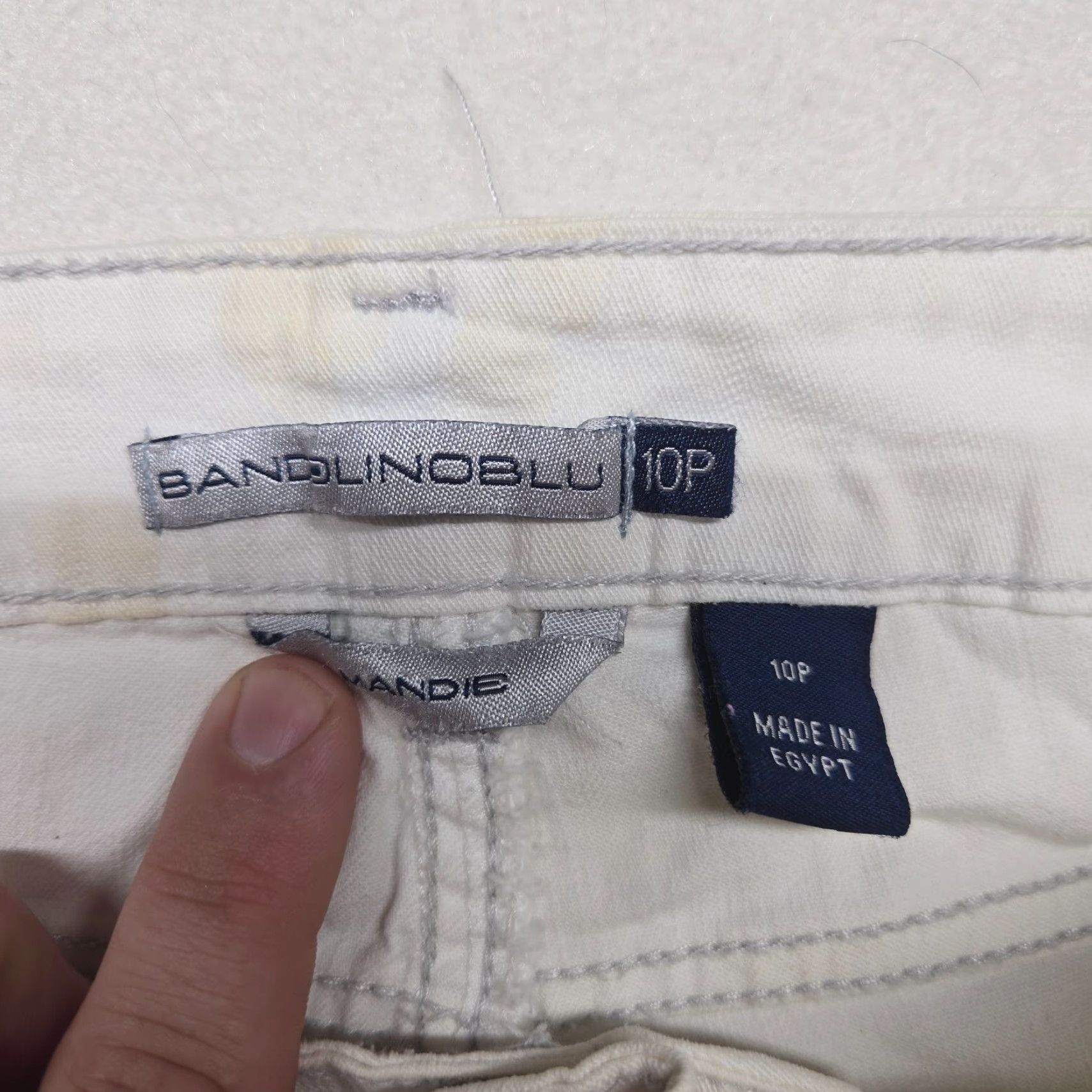 Vintage Bandolino Jeans Women's Solid White Pants 10P Petite Adult Size Womens Straight Pant Boys? Size 32" / US 10 / IT 46 - 3 Thumbnail