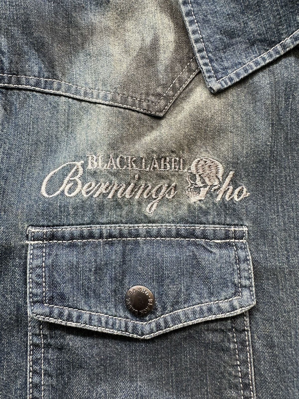 BERNINGS SHO 00's Berning Sho Black Label dirty mud max denim shirt Size US M / EU 48-50 / 2 - 9 Thumbnail