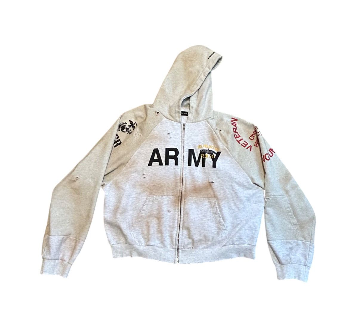 APROJECT G/R パーカー ARMY ZIP HOODIE SIZE 2 Project G/R Reconstructed Folded Army Zip Hoodie (Dirty