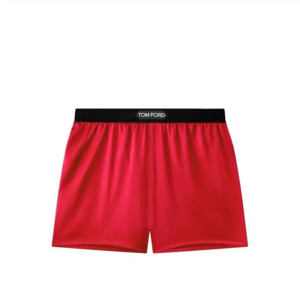 o1loc1c0125 SH0021 Silk Satin Boxer Short in Red