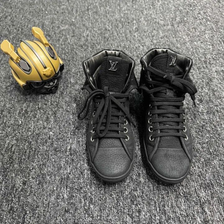 Louis Vuitton Louis Vuitton Black High-Top Fashion Sneakers -2508 Size US 5.5 / EU 38 - 2 Thumbnail