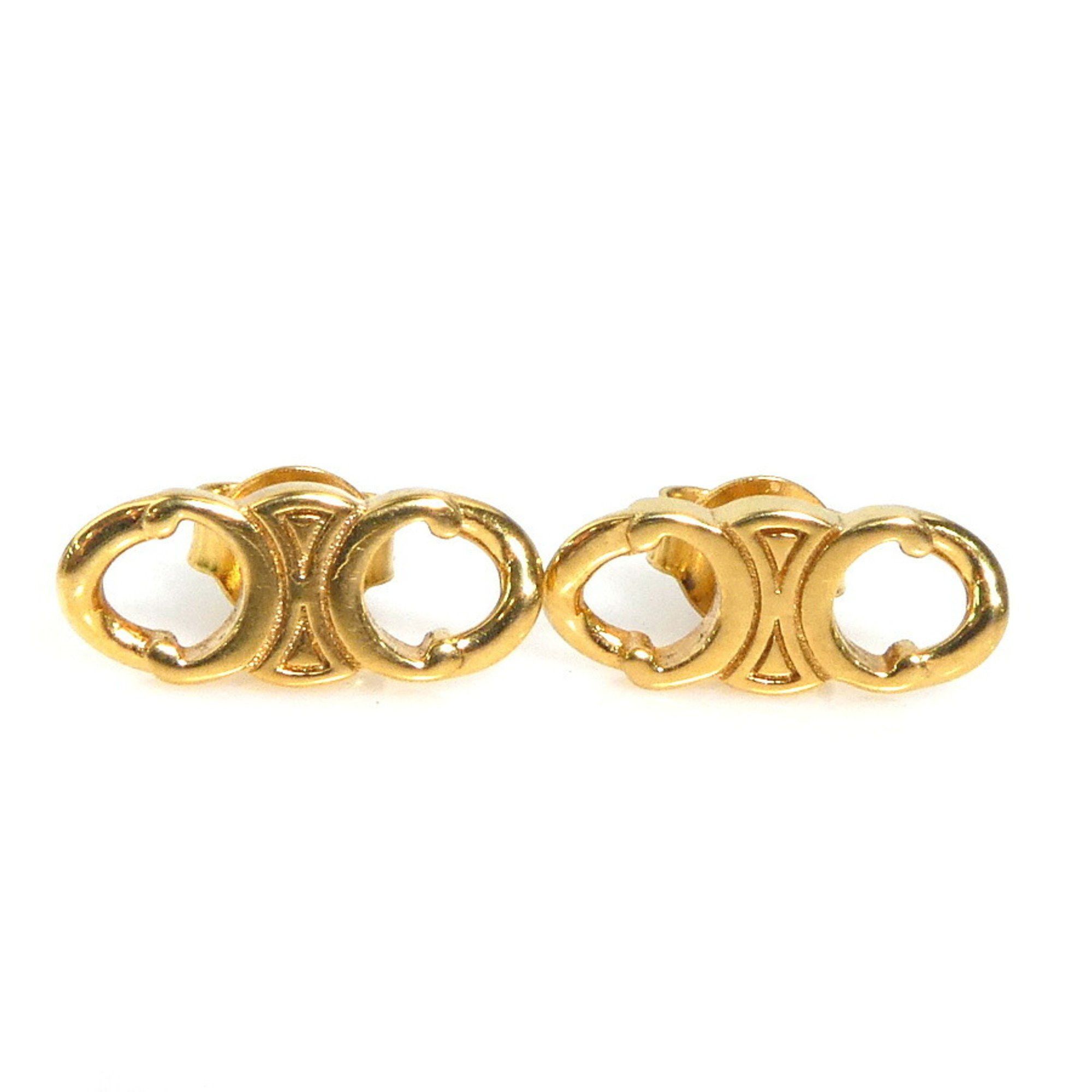 Celine Celine Triomphe earrings in gold metal for women, r10739k Size ONE SIZE - 1 Thumbnail