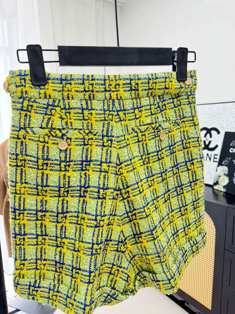 Gucci Gucci Yellow plaid shorts Size 24" / US 00 / IT 34 - 4 Thumbnail