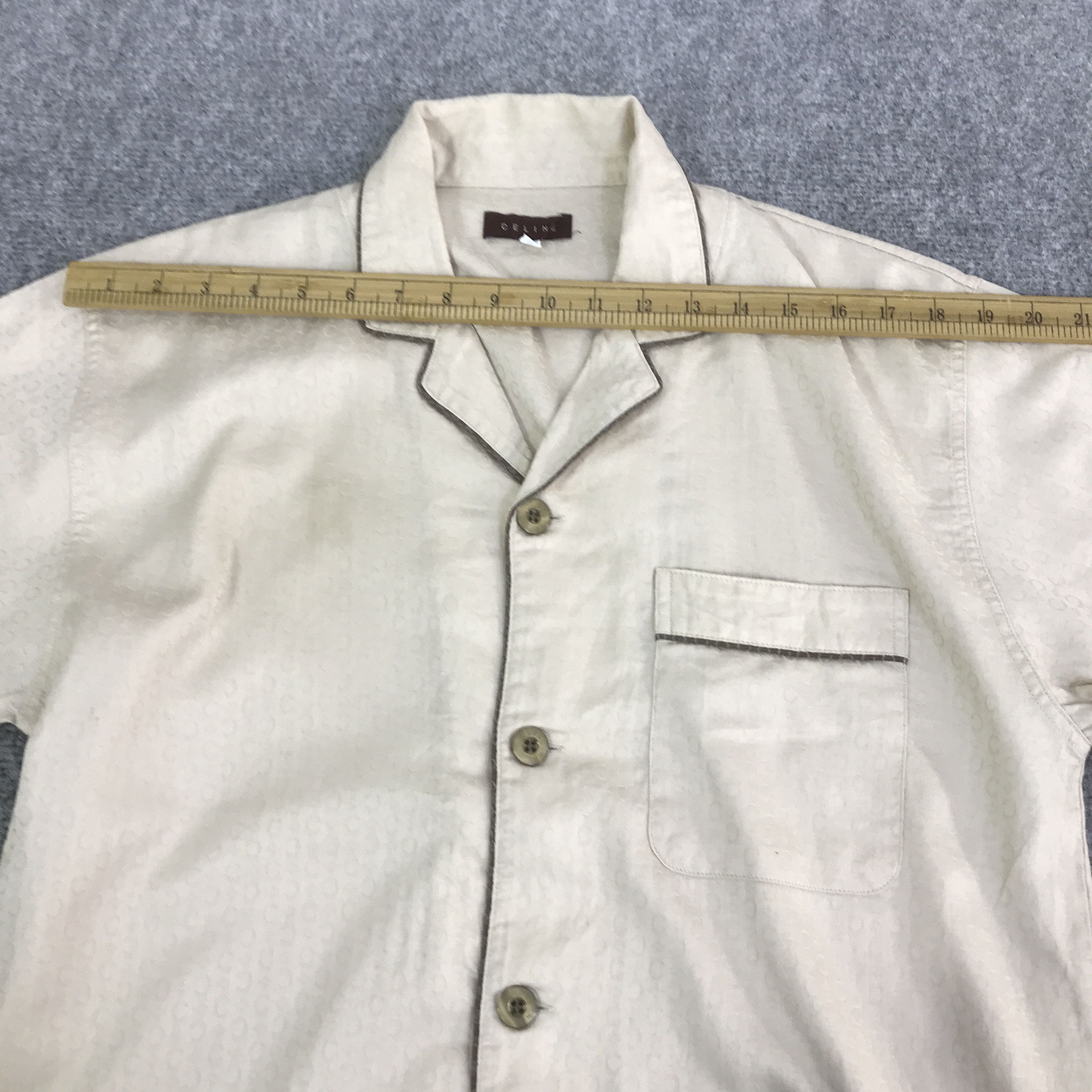 Celine CELINE LONG SLEEVE BUTTON UP T-SHIRT K93B40 Size US L / EU 52-54 / 3 - 5 Thumbnail