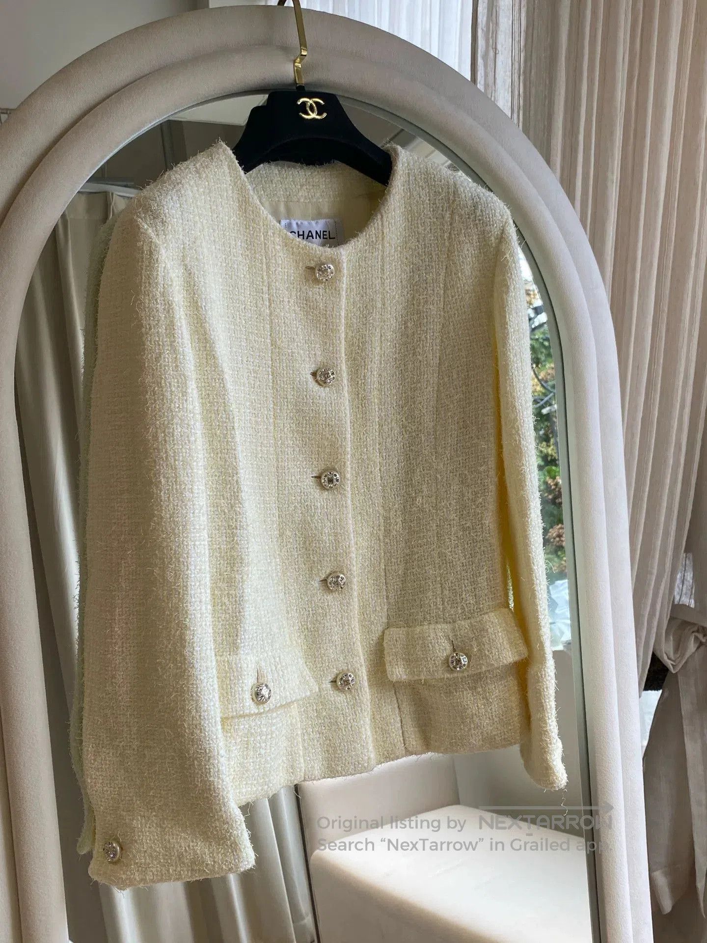Chanel Chanel 23S Yellow Diamond Button Coat. Size US XL / EU 56 / 4 - 1 Thumbnail