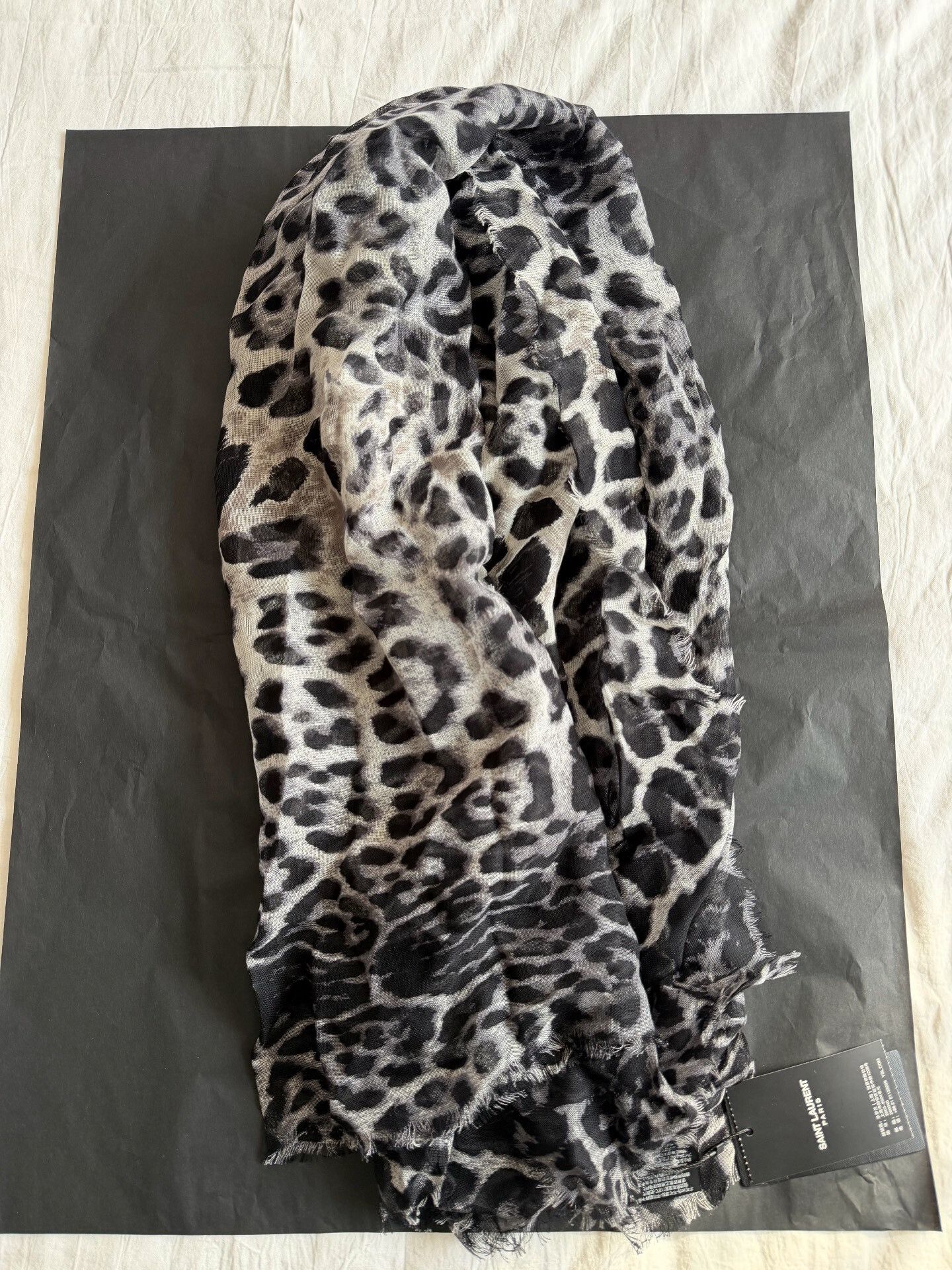 Saint Laurent Paris Saint Laurent Leopard Print Shawl Size ONE SIZE - 1 Thumbnail