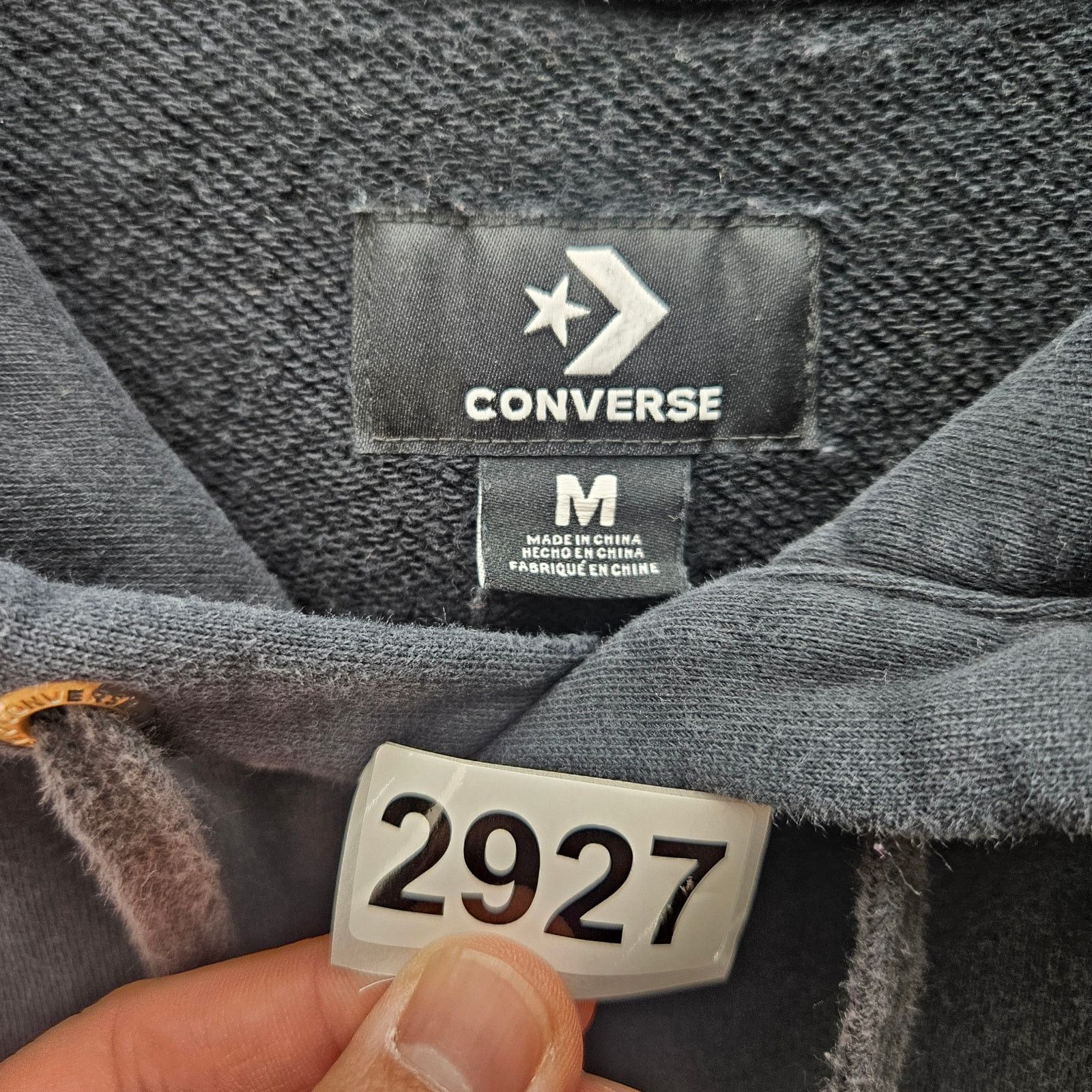 Converse CONVERSE WOMEN'S MEDIUM BLACK HOODED SWEATER DRESS Size M / US 6-8 / IT 42-44 - 6 Thumbnail