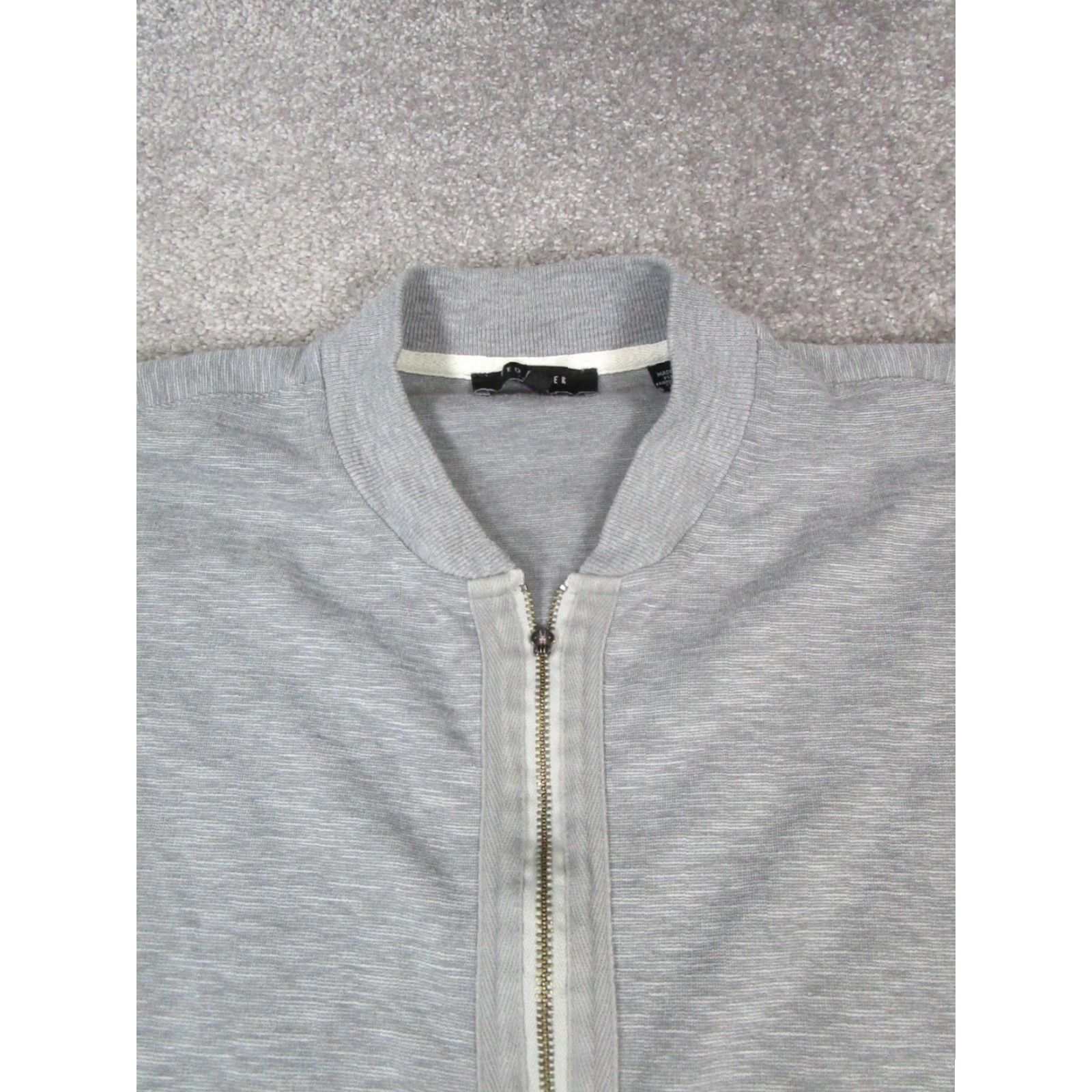 Ted Baker Ted Baker Sweater Womens 4 Gray Full Zip Knit Round Neck Cotton Polyester Size 4 Regular Womens Size S / US 4 / IT 40 - 2 Thumbnail
