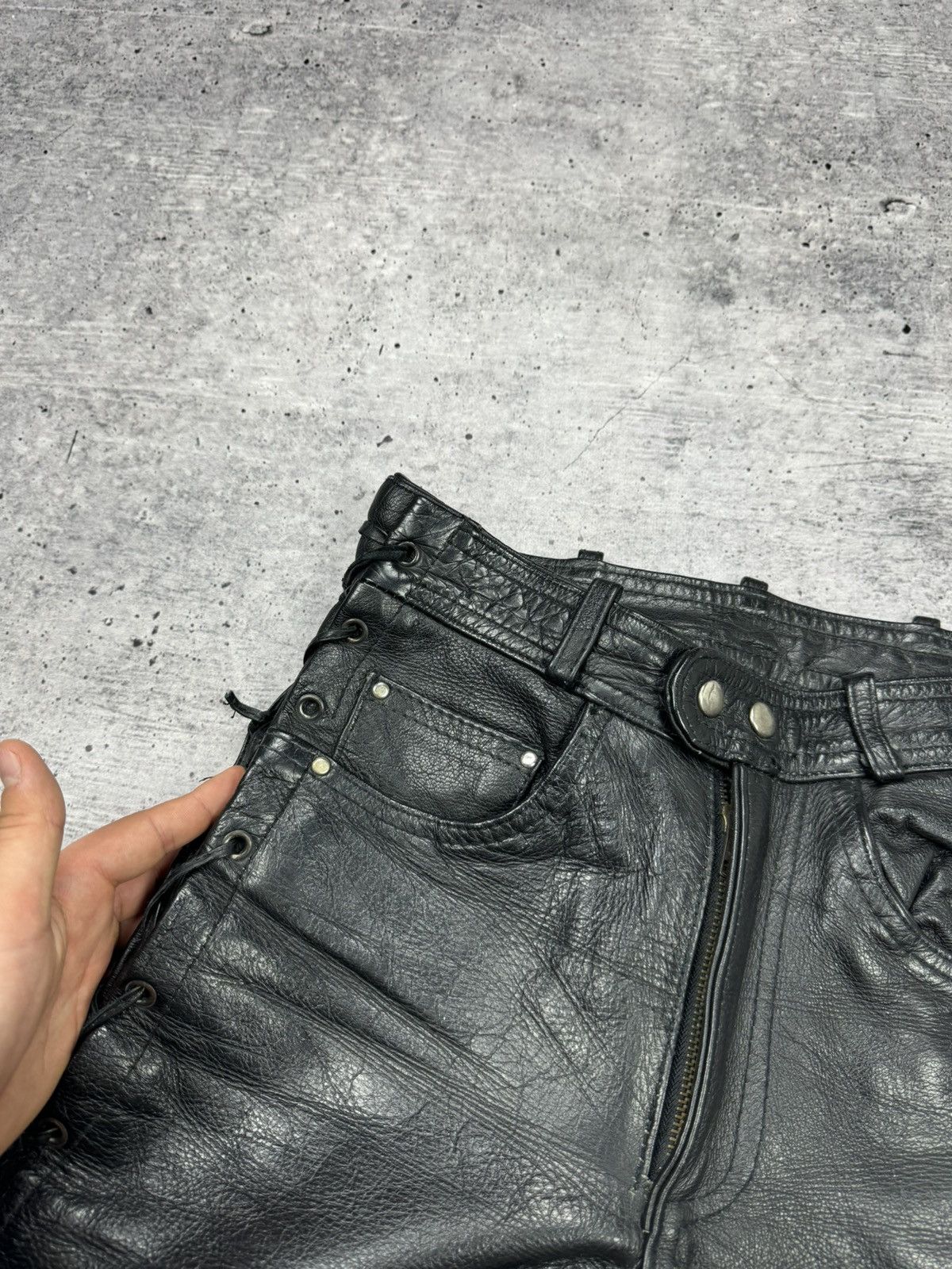 Genuine Leather × Vintage Vintage 90’s Y2K Style Casual Cowboy Genuine Leather Pants Size US 28 / EU 44 - 12 Thumbnail