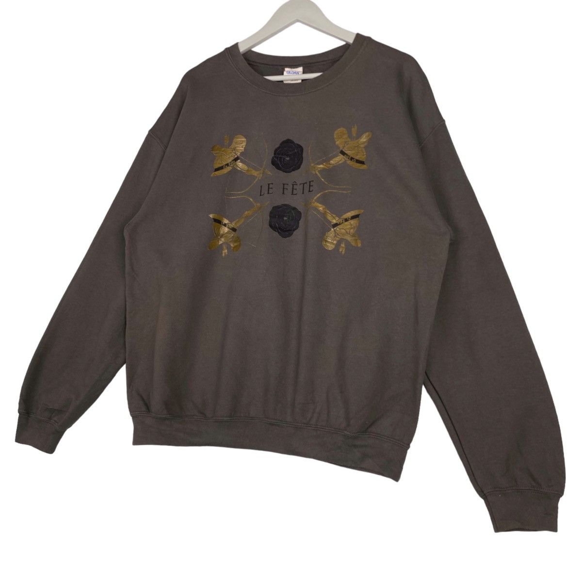 Gildan × Vintage Vintage Gildan Heavy Blend Le Fète Printed Sweatshirt Ash Size L / US 10 / IT 46 - 2 Thumbnail