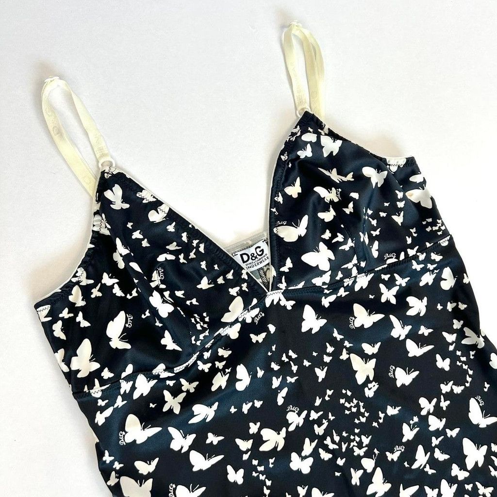 Dolce & Gabbana y2k D&G black and white butterfly print cami tank top Size M / US 6-8 / IT 42-44 - 2 Thumbnail