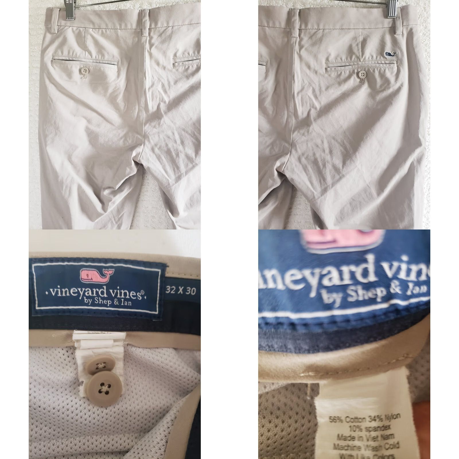 Vineyard Vines Vineyard Vines Breaker Performance Pants Beige Mens Golfing 32 x 30 Cotton Nylon Spandex Size US 32 / EU 48 - 8 Thumbnail