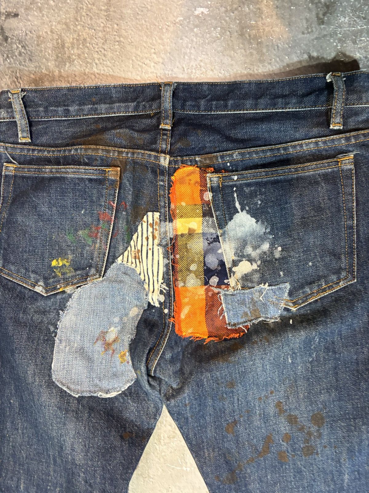 A.P.C. Boro APC Paint Splattered Japanese Denim. Size 32 x 29 Size US 32 / EU 48 - 5 Thumbnail