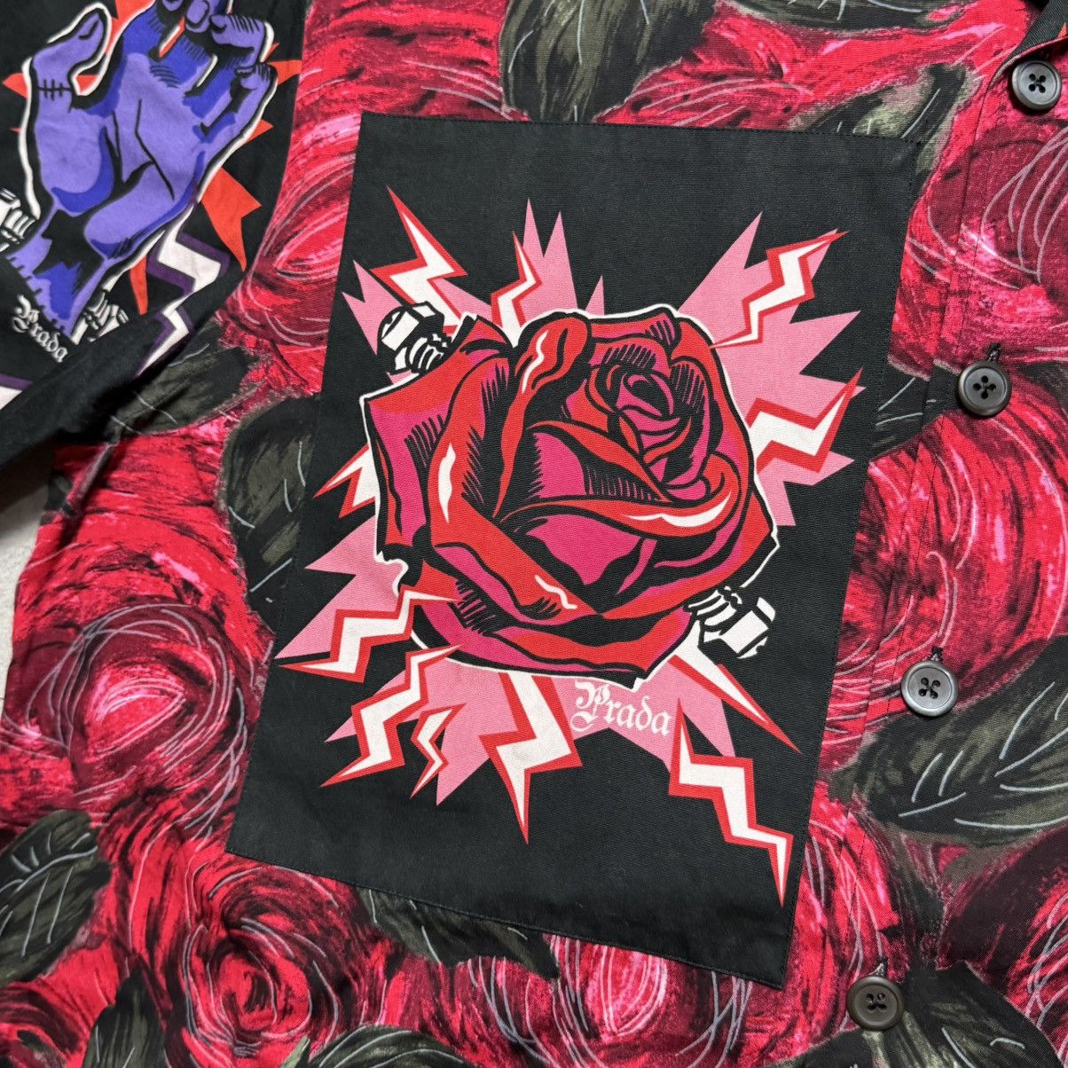 Prada × Universal Studios Prada Frankenstein Rose Poplin Shirt Size US M / EU 48-50 / 2 - 4 Thumbnail