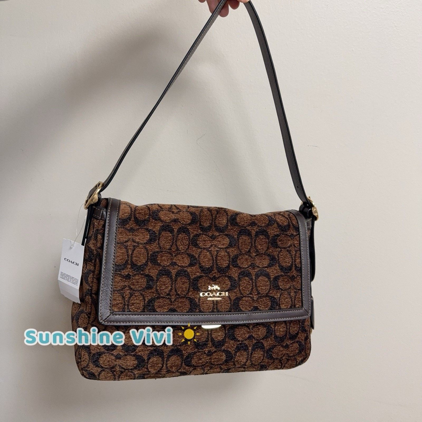 Coach NWT Limited Coach Etta Flap Shoulder Bag Chenille CCE58 Size ONE SIZE - 1 Thumbnail