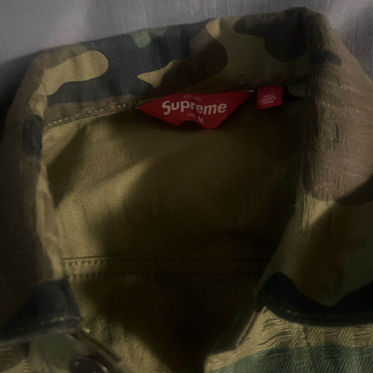 Supreme Supreme jacquard logos denim trucker jacket “woodland camo” Size US M / EU 48-50 / 2 - 4 Thumbnail