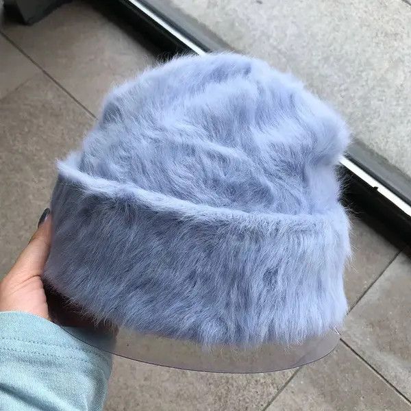 Japanese Brand Komura x Kita Fashion Fluffy Rabbit Fur Beanie Hat Size ONE SIZE - 2 Thumbnail
