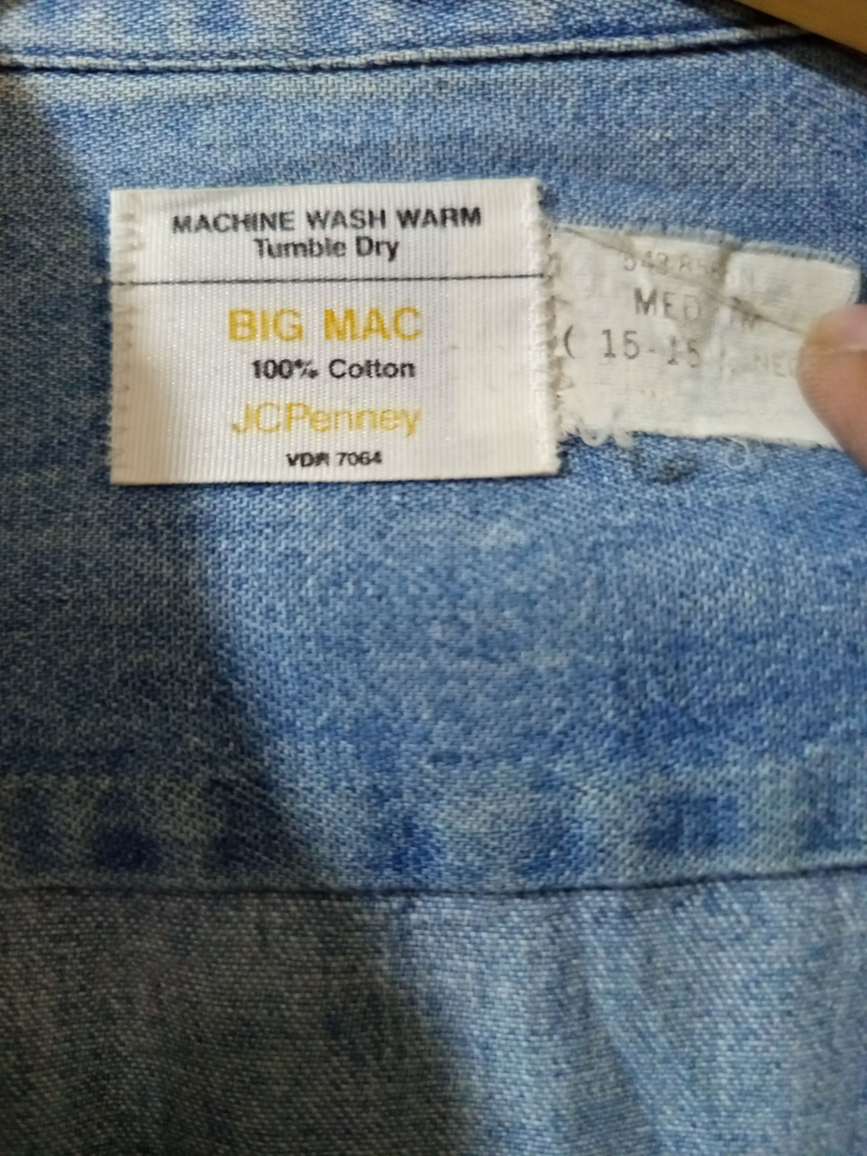 JCPenney 1970s BIG MAC Chambray Work Shirt Jc Penney Size US M / EU 48-50 / 2 - 8 Thumbnail