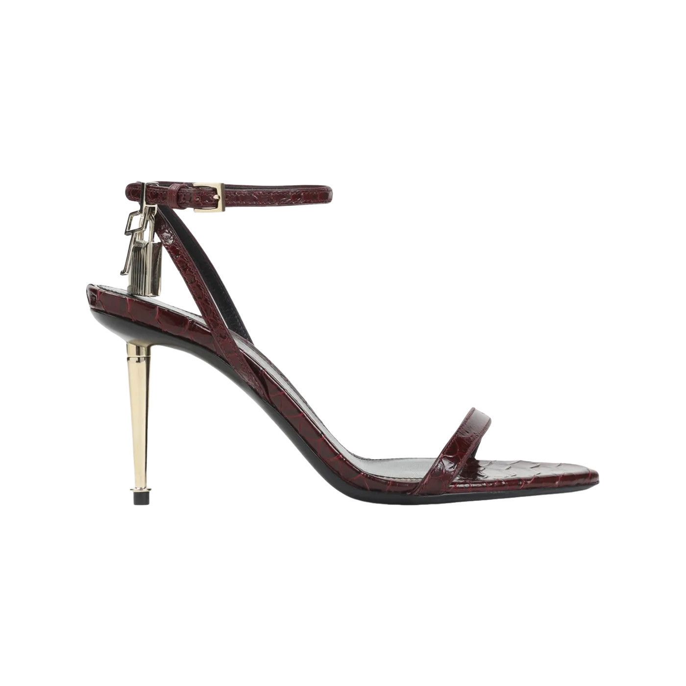 TOM FORD Padlock Ruby Red 85mm Sandals New & Authentic (Wome