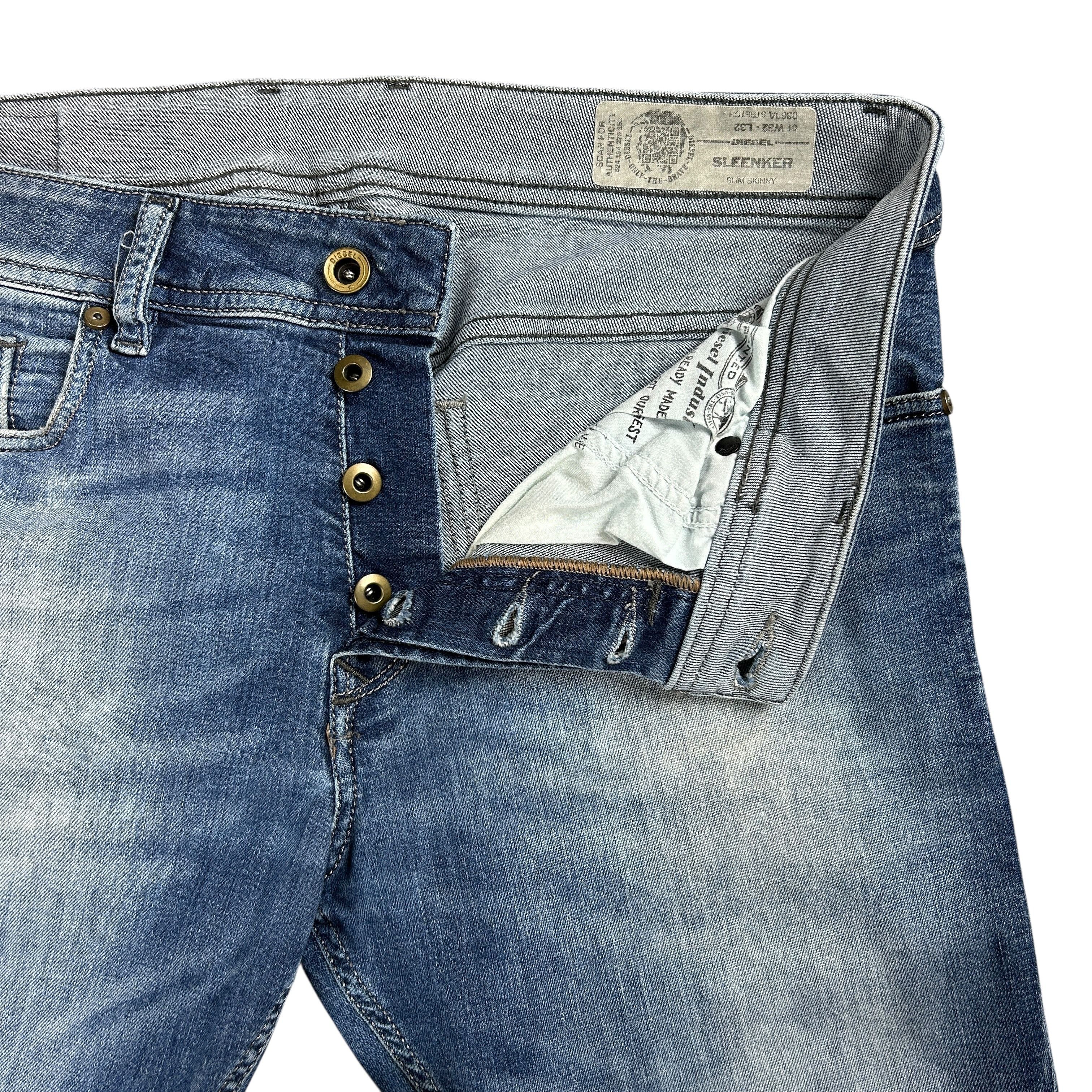 Diesel Diesel Sleenker Slim Skinny Blue Denim Jeans Washed W32L32 Size US 32 / EU 48 - 5 Thumbnail