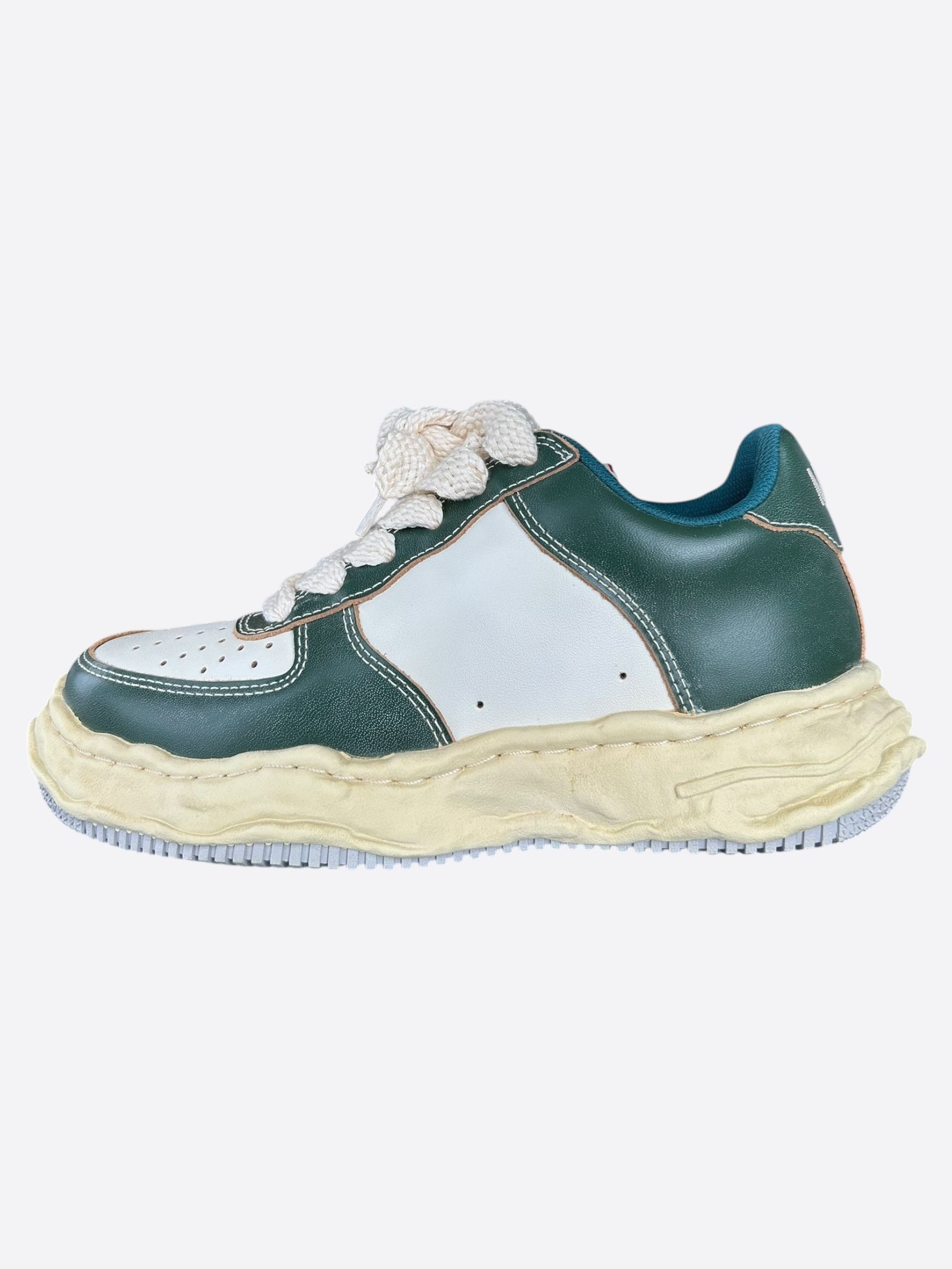 Maison MIHARA YASUHIRO Maison Mihara Yasuhiro Aged Green & White Wayne Sneakers Size US 6 / EU 39 - 3 Thumbnail