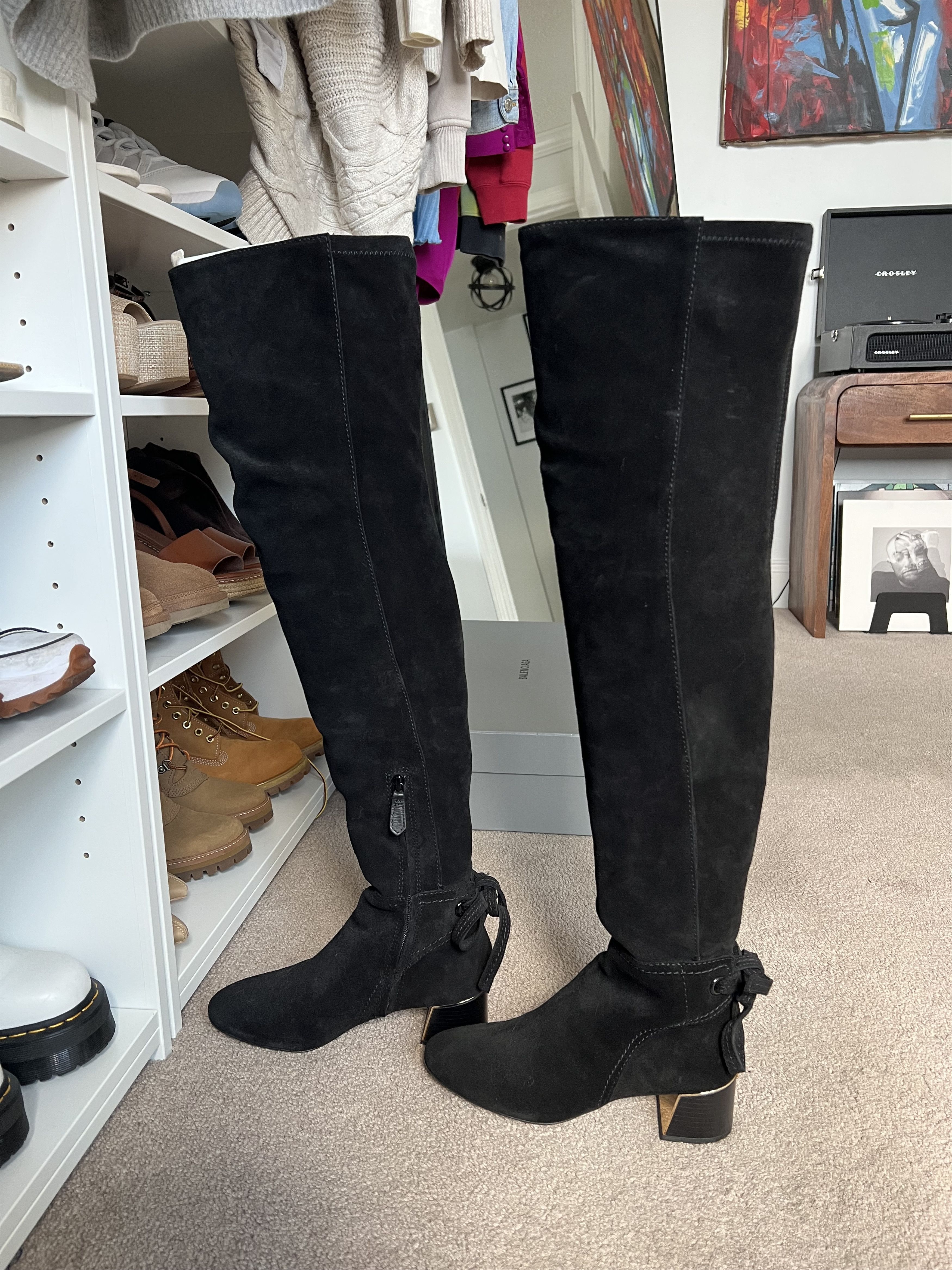 Tory Burch Suede Knee High Boots Size US 8 / IT 38 - 2 Thumbnail