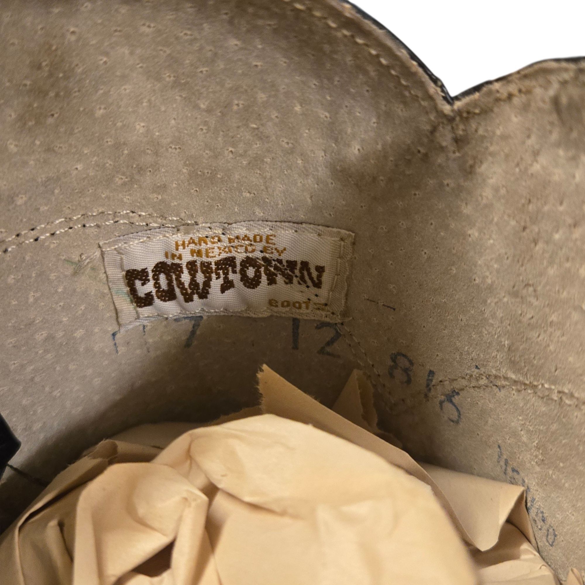 Other Cowtown Cowboy Boots Black Leather Mens 8 D Vintage Western Size US 8 / EU 41 - 4 Thumbnail