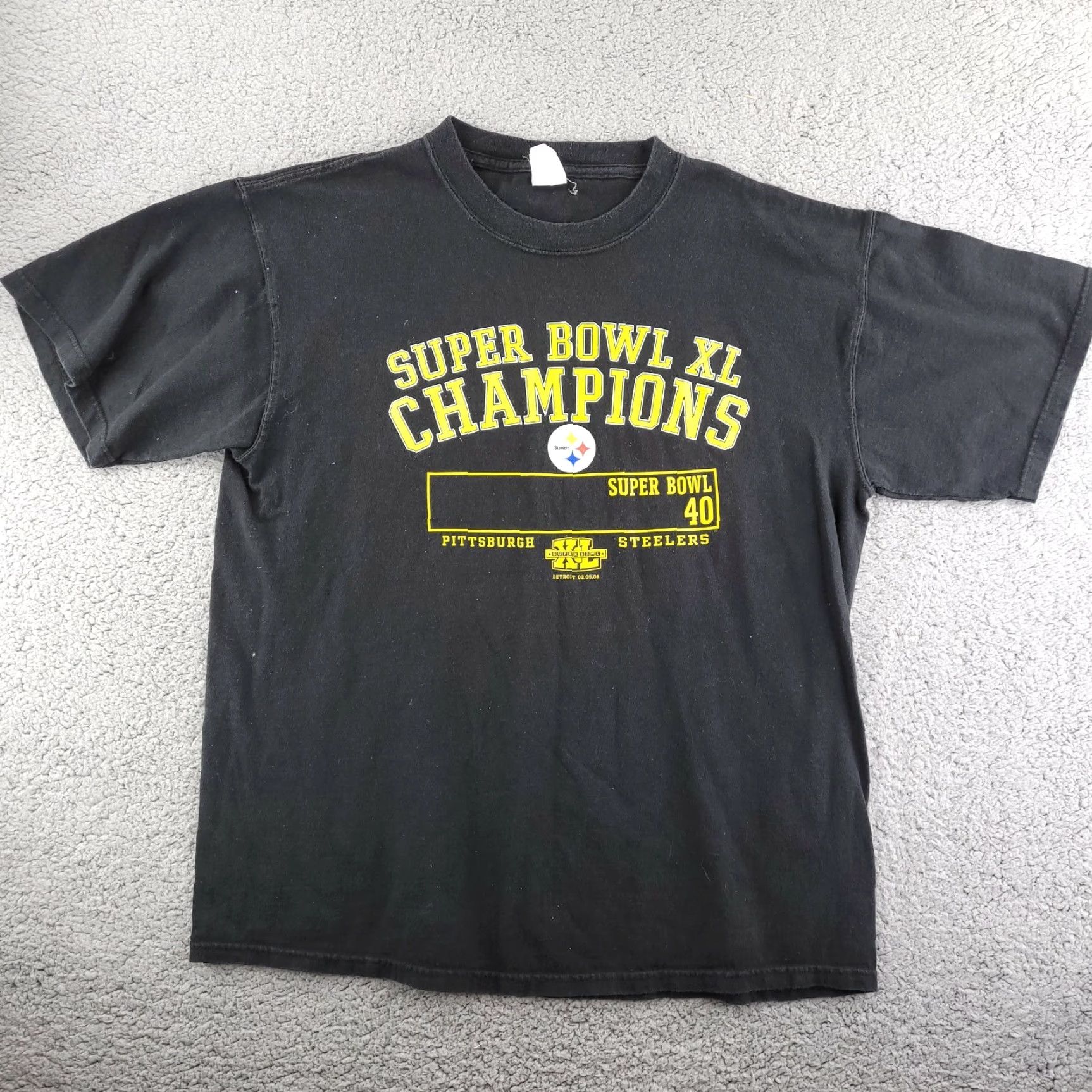 NFL VINTAGE Pittsburgh Steelers Superbowl XL Shirt Men's XL Black NFL Tee Size US XL / EU 56 / 4 - 2 Thumbnail