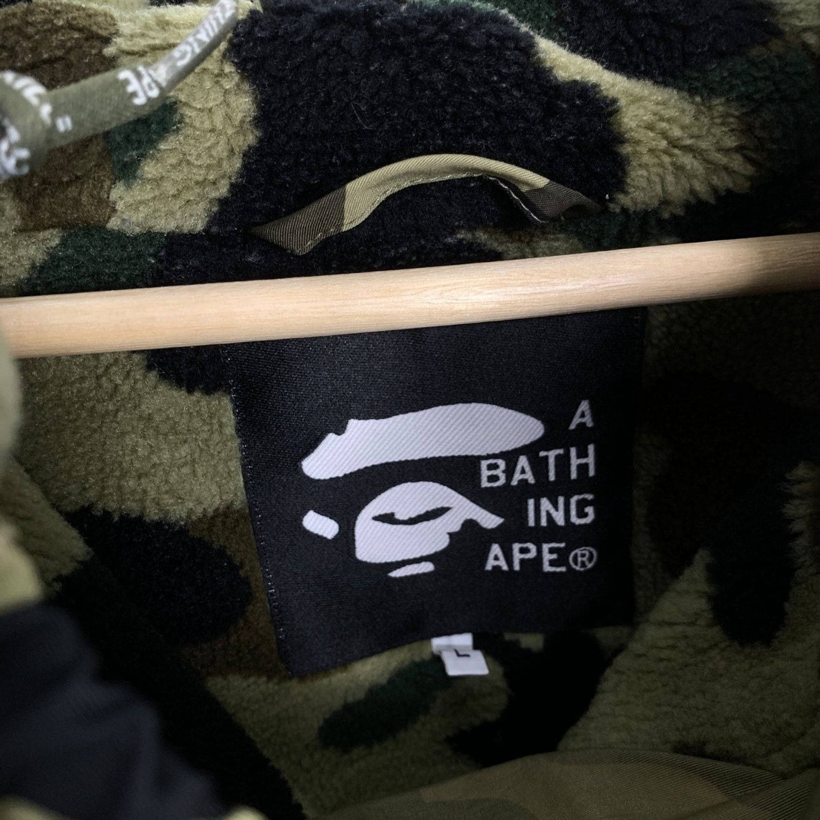 Bape OG 1st Camo Fleece Lined Anorak (Green) Size US L / EU 52-54 / 3 - 6 Thumbnail