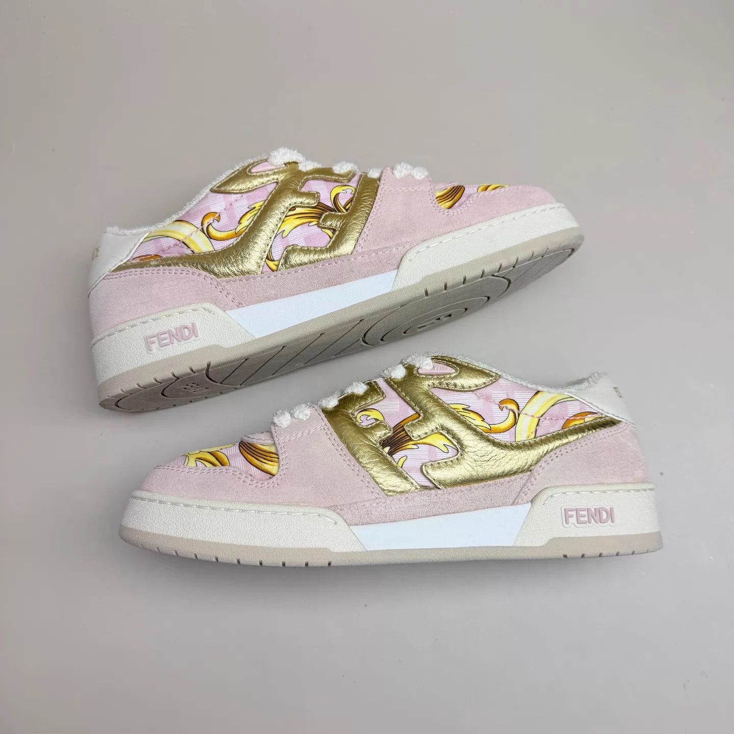 Fendi Fendi Match Pink Gold All-Over Print Sneakers 38 99 New Size US 7.5 / IT 37.5 - 5 Thumbnail