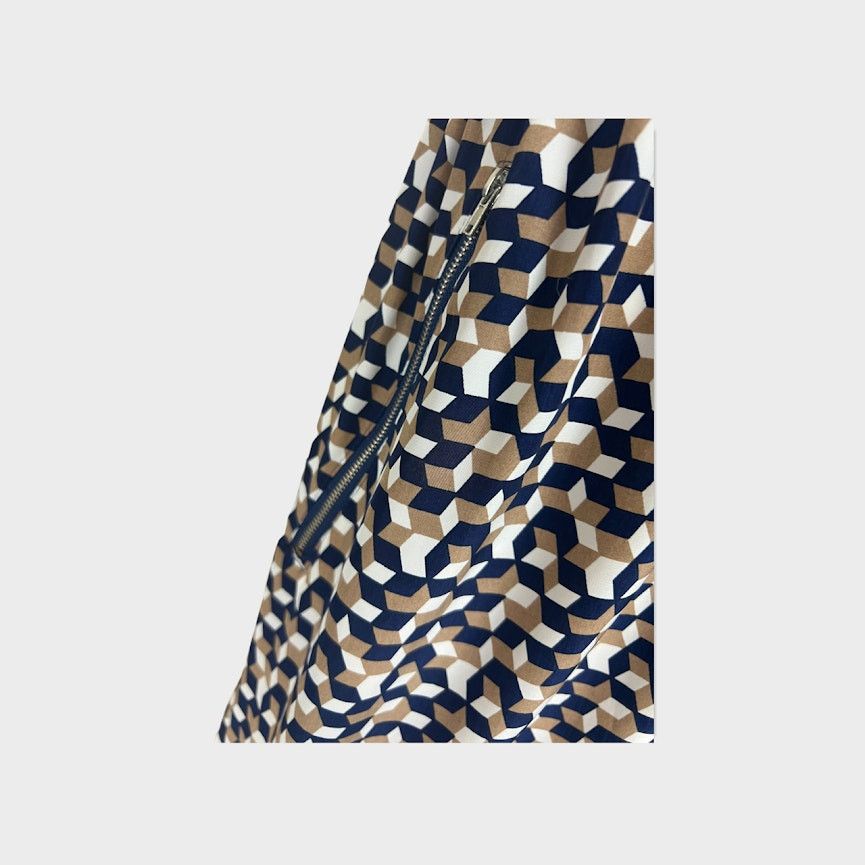 Feathers Feathers | Geometric Navy Blue Print Sleeveless Dress Size M / US 6-8 / IT 42-44 - 4 Thumbnail