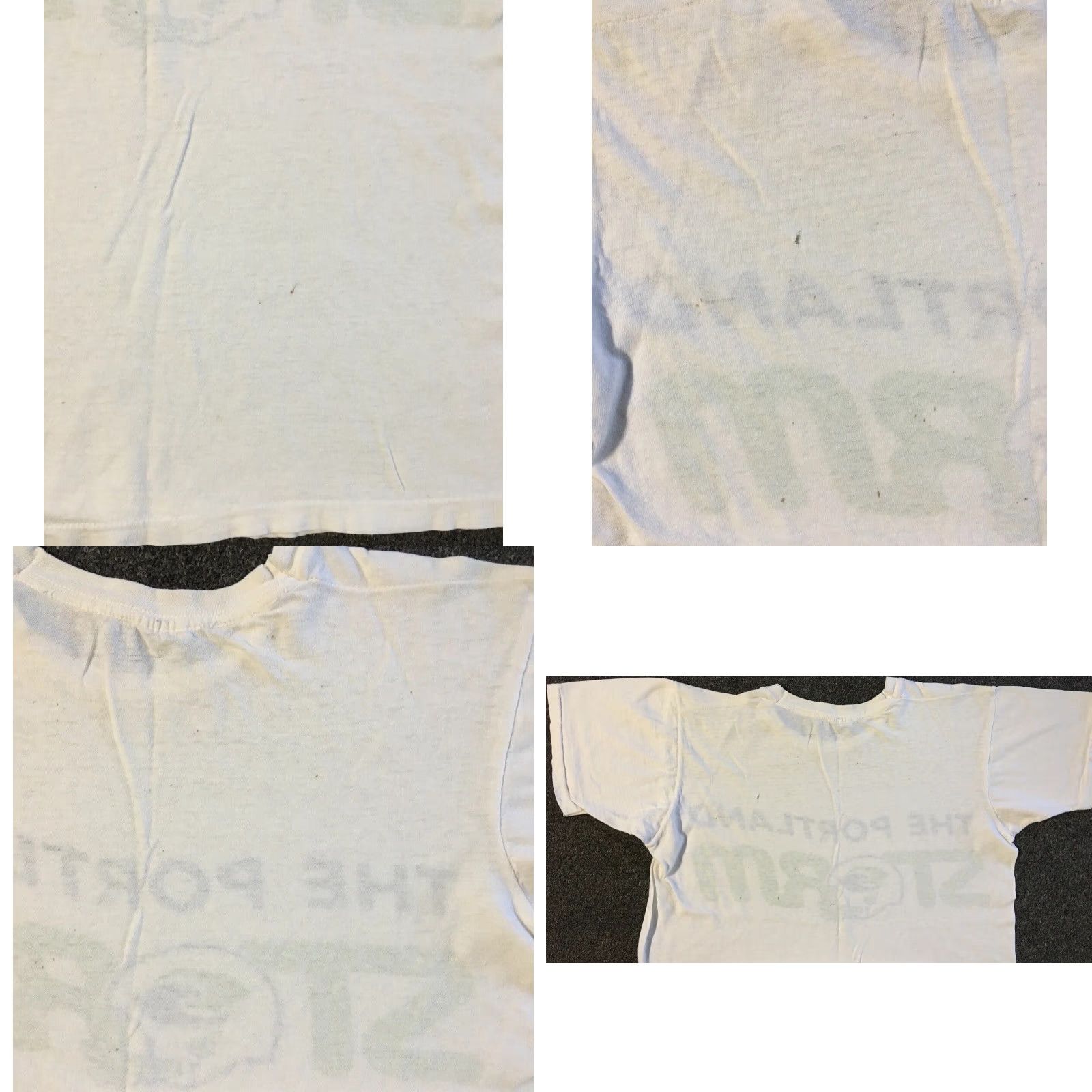 VINTAGE Champion Portland Thunder Shirt XS Men White Distressed 70s Faded Grunge World Football League