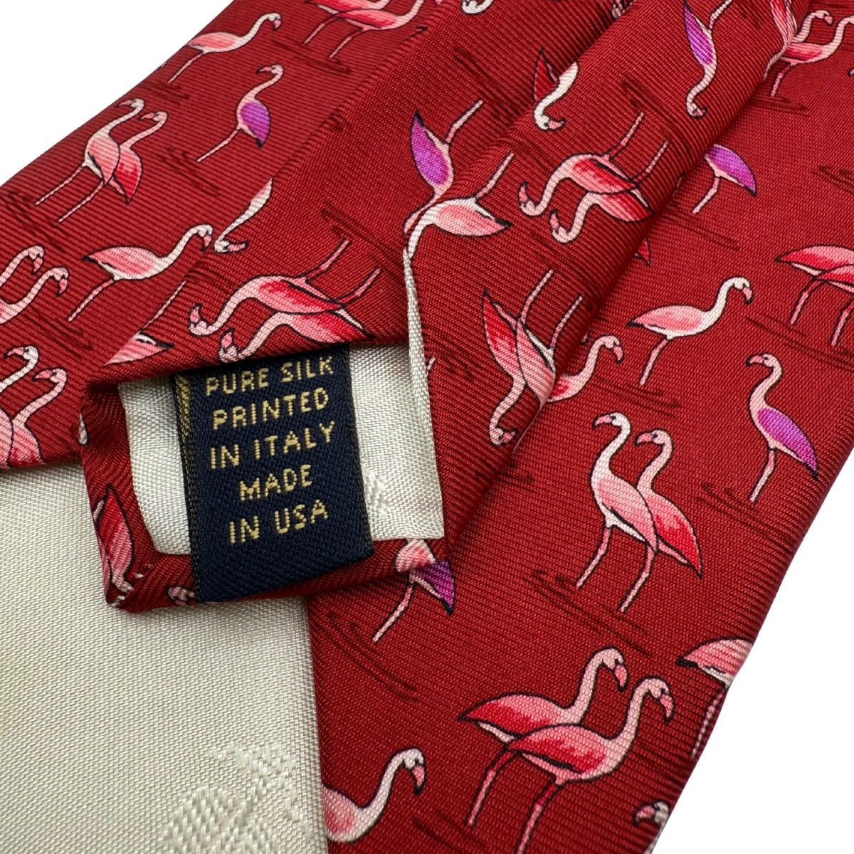 Brooks Brothers Brooks Brothers Silk Tie, Red Flamingo Print, Made in USA Size ONE SIZE - 7 Thumbnail