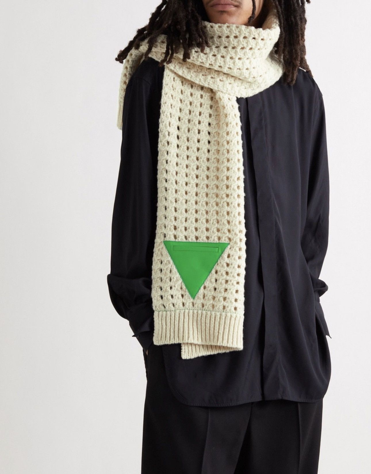 Bottega Veneta Bottega Veneta Knit Scarf with Leather Pocket Size ONE SIZE - 1 Thumbnail