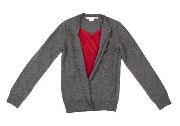 Comme des Garcons Comme Des Garcons Grey Retro Fake Two-Piece Knit Top Size S / US 4 / IT 40 - 2 Thumbnail