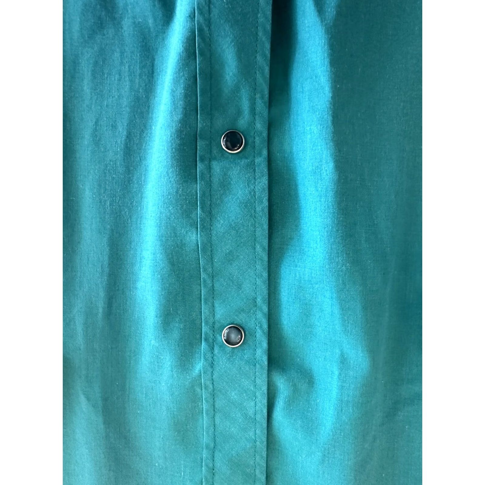 Vintage VINTAGE 80s Pearl Snap Western Shirt Ely Diamond Turquoise Black Embroidered L Shirt Mens Small? Size US L / EU 52-54 / 3 - 2 Thumbnail