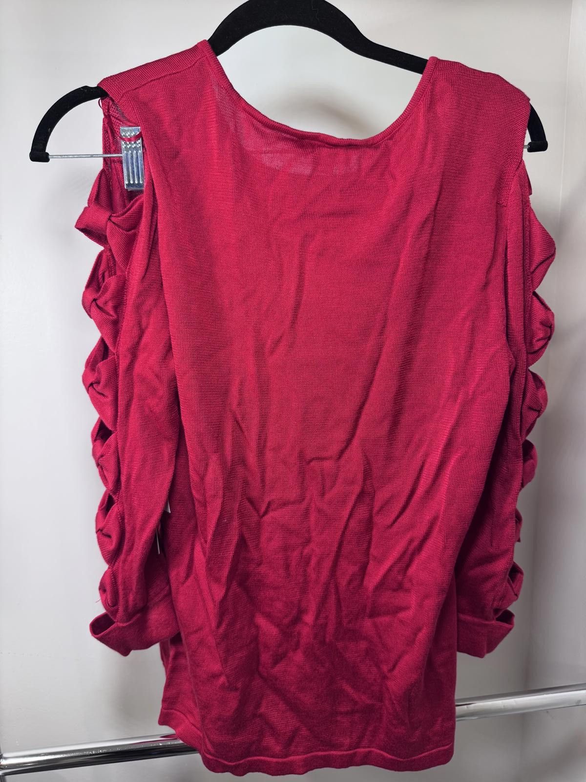 Opening Ceremony CeCe Red Sleeveless Top with Side Ruffle Detail Size L / US 10 / IT 46 - 2 Thumbnail