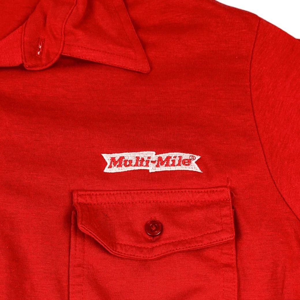Vintage VINTAGE King Louie Polo Shirt Adult S Red 70s Mechanic Tire Shop Pocket Short Sleeve Mens Size US S / EU 44-46 / 1 - 2 Thumbnail