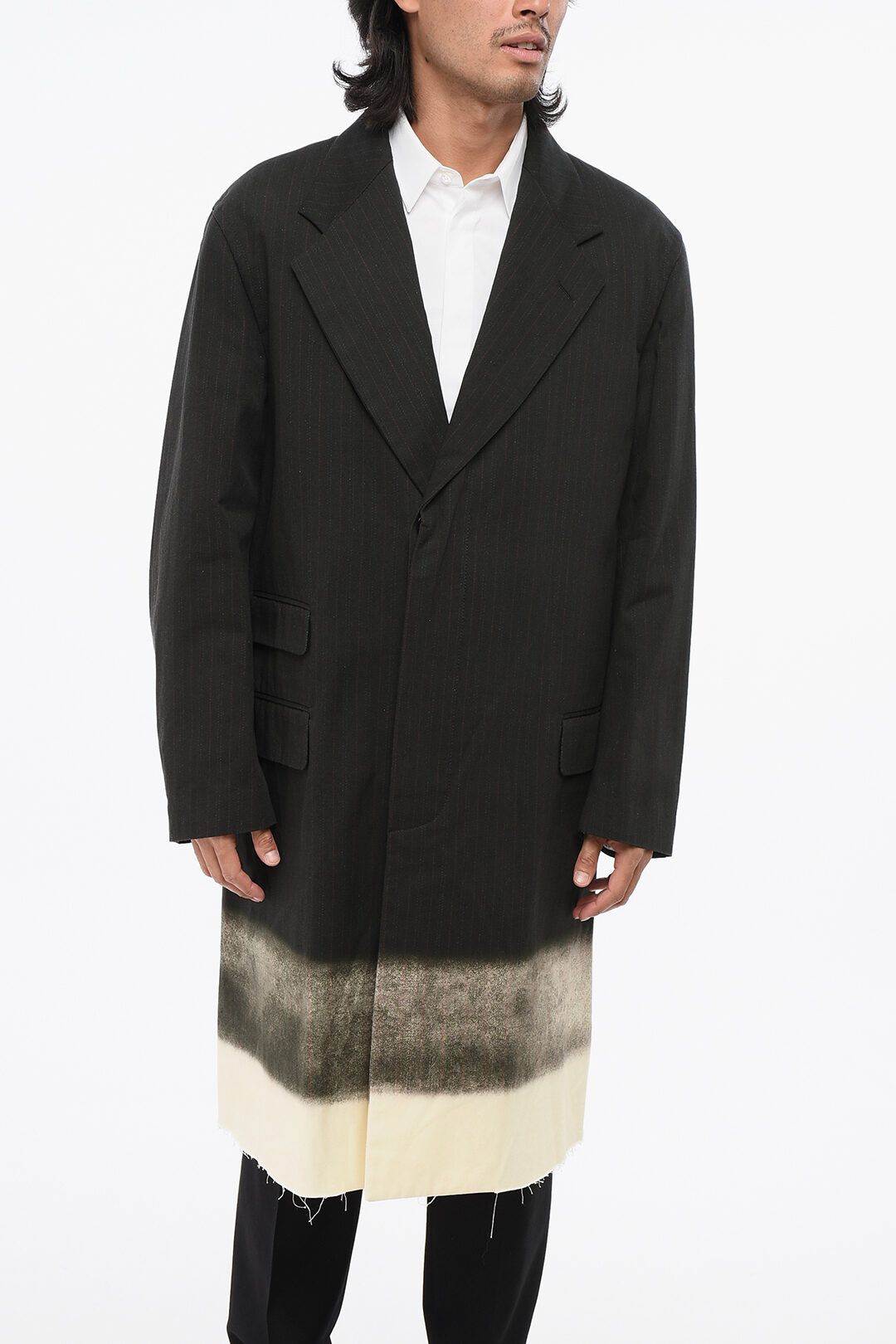 Maison Margiela og1mm0825 Pinstriped Gradient Effect Coat in Multicolor Size US M / EU 48-50 / 2 - 1 Thumbnail