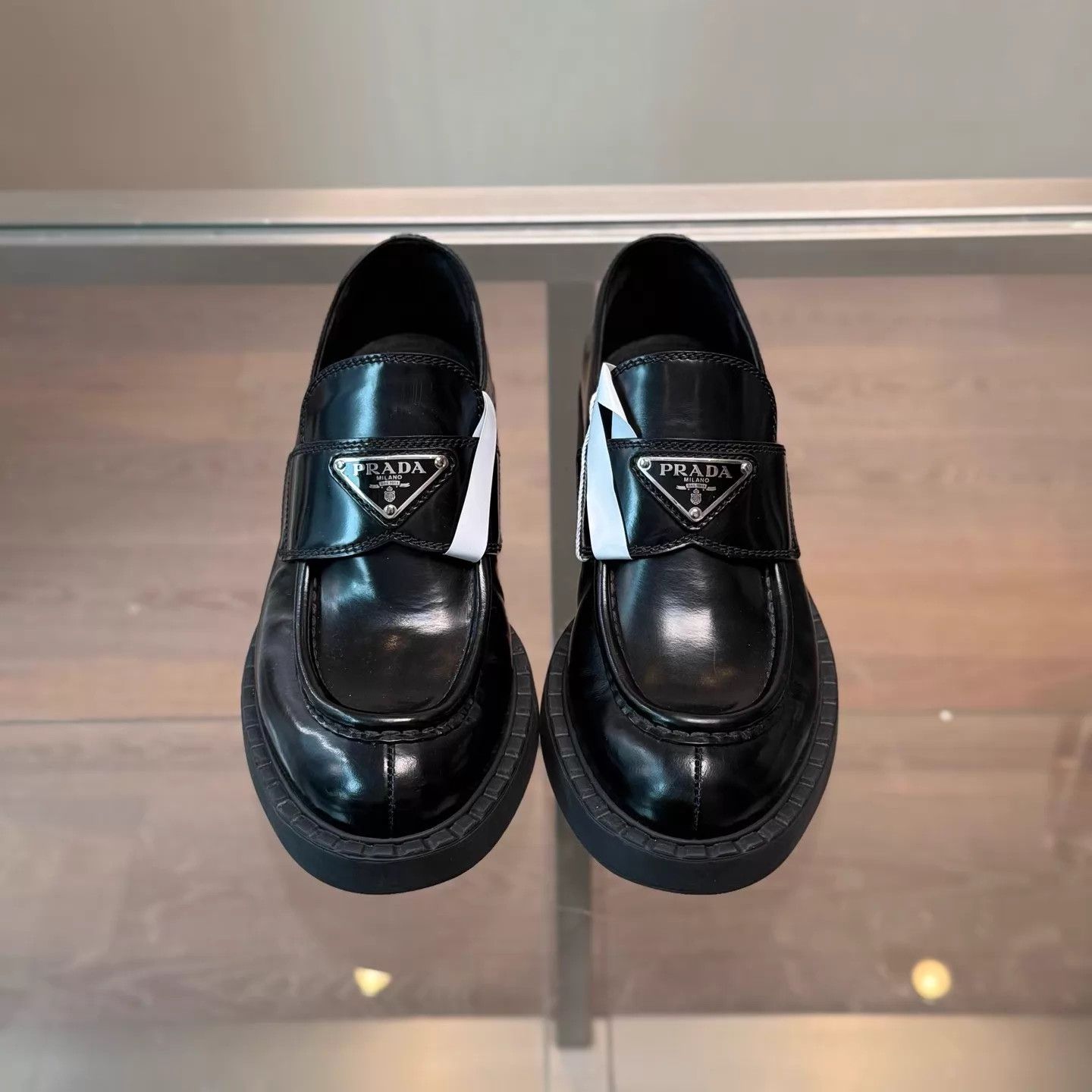 Prada Prada Black Triangle Logo Loafer 36 98 DM1983 Size US 5.5 / IT 35.5 - 5 Thumbnail