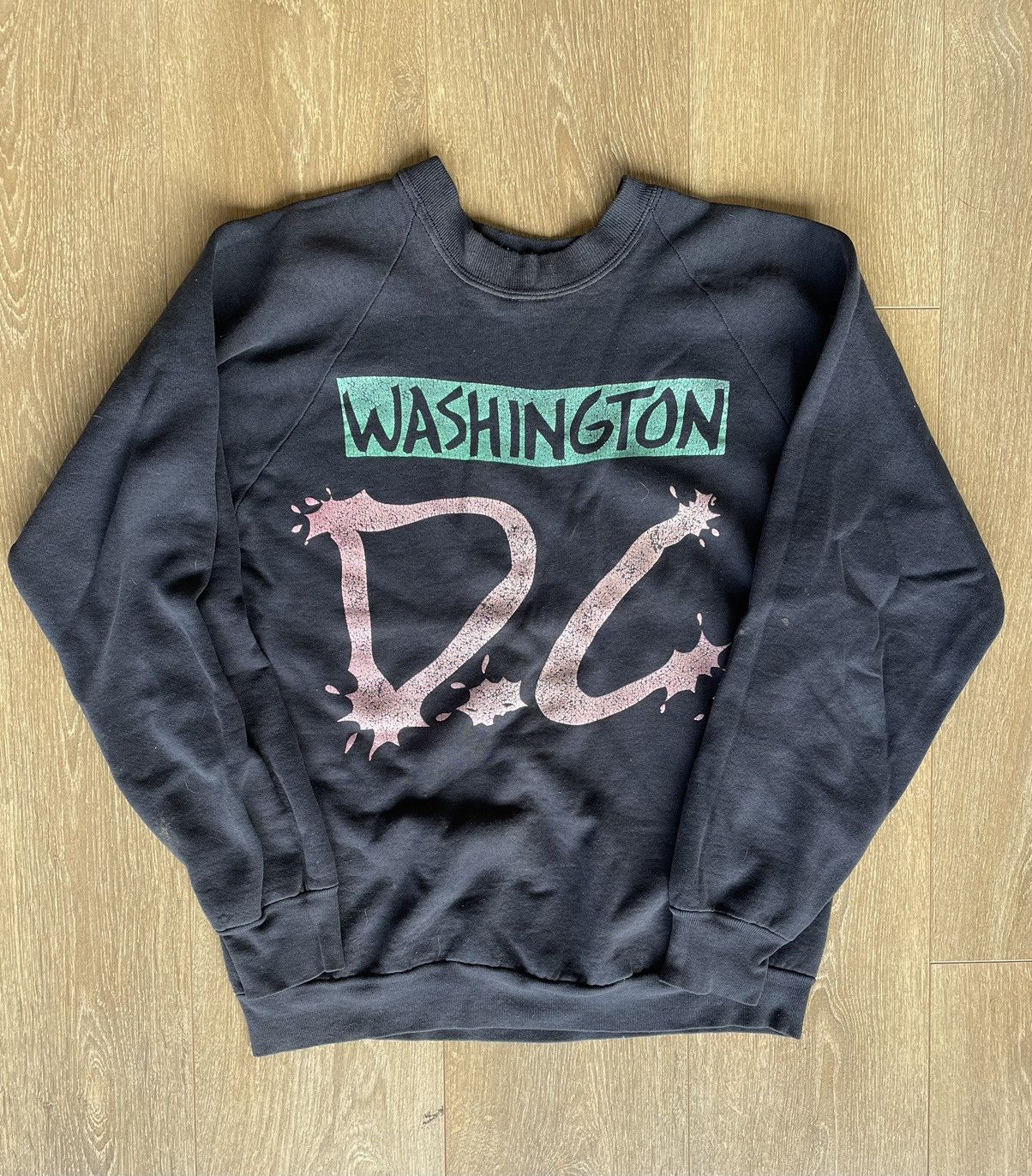 Vintage 80s Washington DC raglan sweatshirt Size US M / EU 48-50 / 2 - 1 Thumbnail