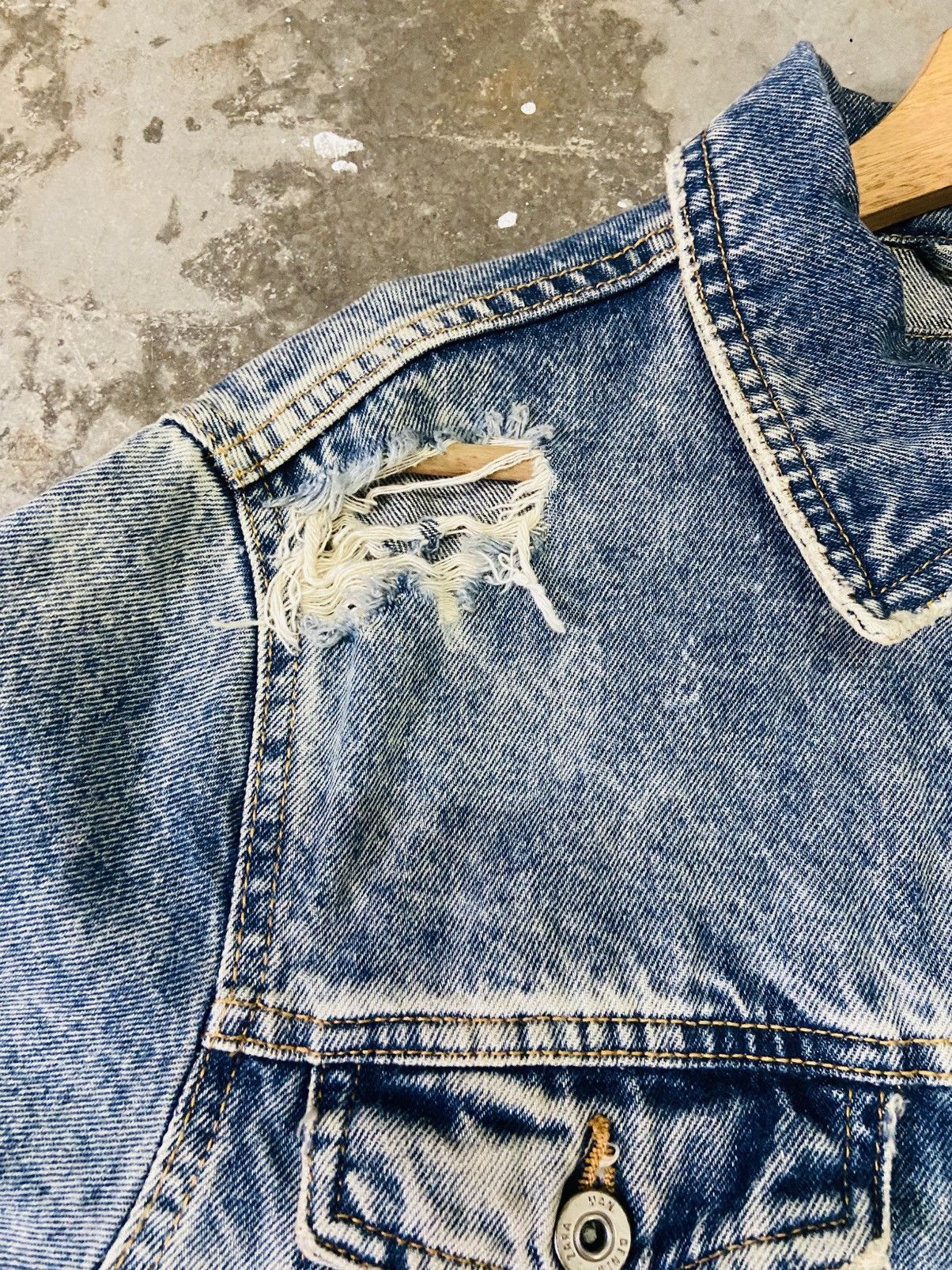 Zara Zara Motion Distressed Style Trucker Jacket Size US L / EU 52-54 / 3 - 8 Thumbnail