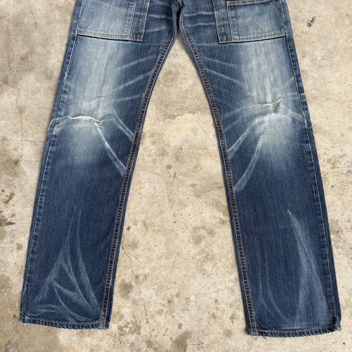 Edwin W34x33.5 Vintage Edwin Bush Pants Faded Ripped Denim Jean Size US 34 / EU 50 - 3 Thumbnail