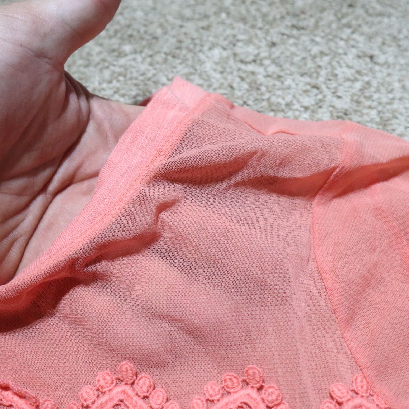 Jessica Simpson Jessica Simpson Shirt Peasant Adult M Pink Lace Sheer Blouse Womens Size M / US 6-8 / IT 42-44 - 4 Thumbnail