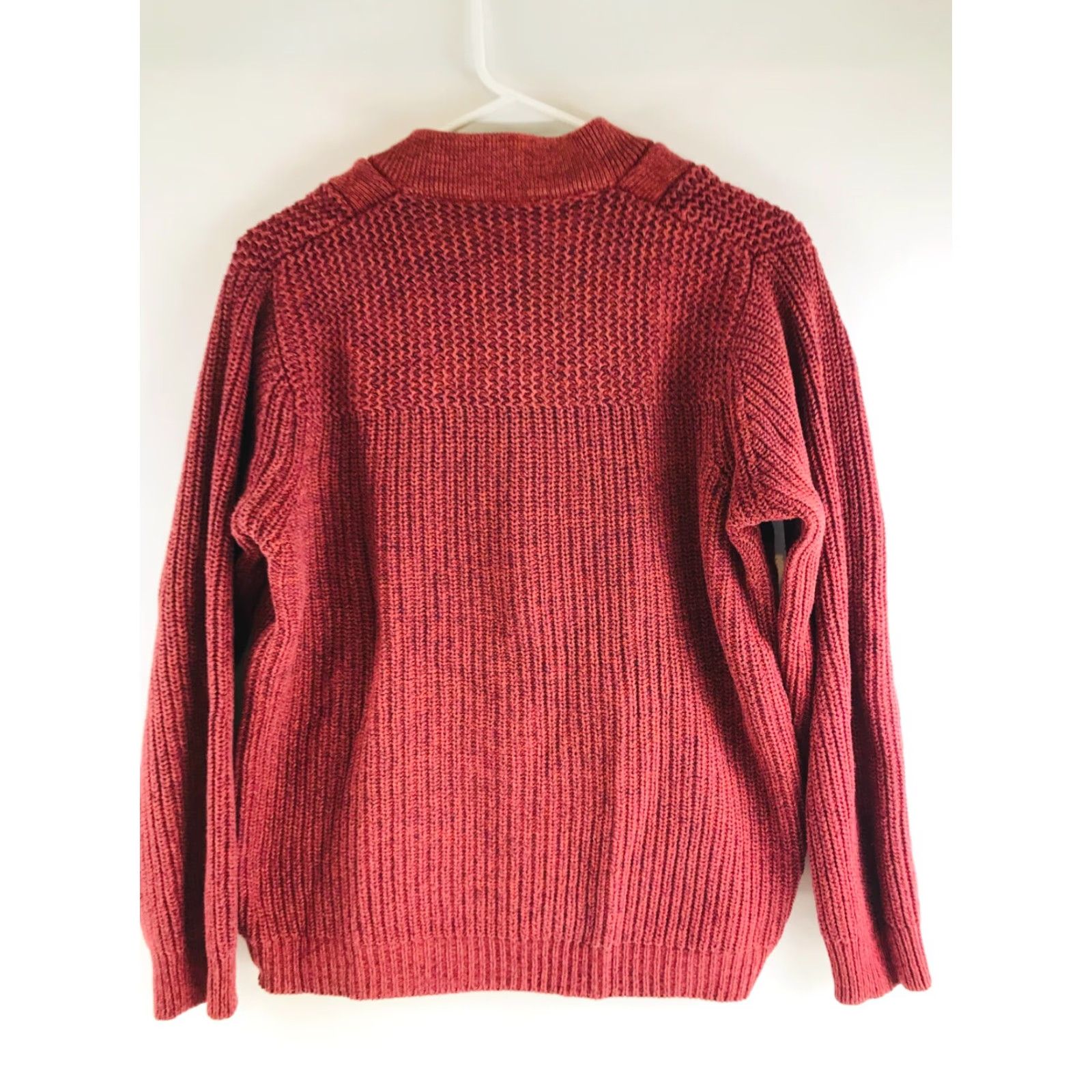 Vintage Guide Series Sweater Women's Small S Pullover Knit Red V-Neck Long Sleeve Burnt Orange Modern Size S / US 4 / IT 40 - 2 Thumbnail